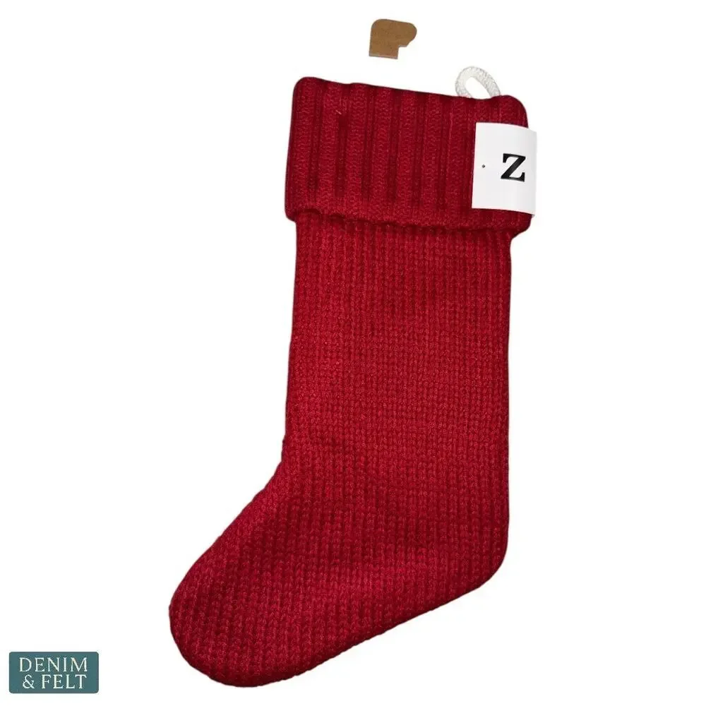NEW Wondershop Red Knit Monogram Christmas‎ Stocking Letter Z Cozy Holiday Decor